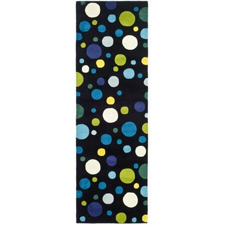 Safavieh 2 ft. 6 in. x 8 ft. Runner Contemporary Soho Black and Multi Color Hand Tufted Rug SOH753B-28